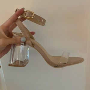 Clear Block Heels size 8 NEW
